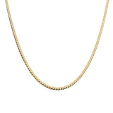 Necklaces 16" / Rose Gold / 14K 14K and 18K Solid Gold Small Cuban Link Chain Necklace 2.0 mm