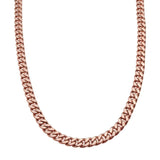 Necklaces 16" / Rose Gold 14K Gold Flat Cuban Link Necklace 6.5mm