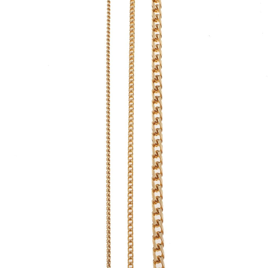 Necklaces 16" / Rose Gold 14K Gold Small Franco Diamond Cut Necklace 1.5mm