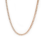Necklaces 16" / Rose Gold / 14K Large 14K Gold and Diamond Tennis Necklace 4-Prong Setting