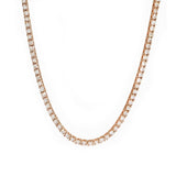 Necklaces 16" / Rose Gold / 14K Large 14K Gold and Diamond Tennis Necklace 4-Prong Setting