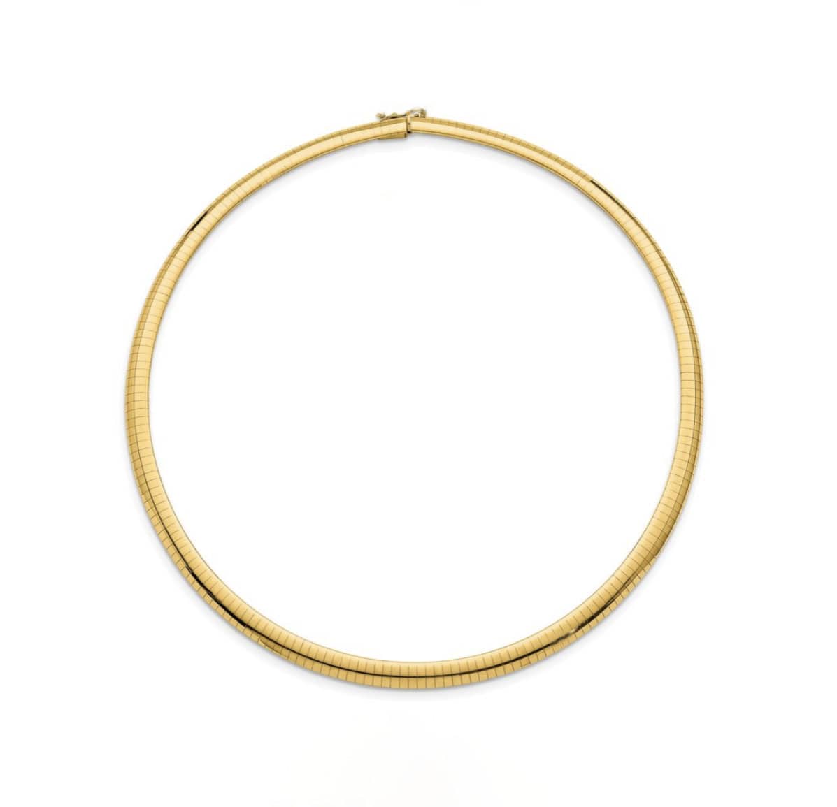 Necklaces 16" / Rose Gold / 3mm 14K Solid Dome Gold Omega Chain Necklace