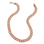 Necklaces 16" / Rose Gold Large 14K Gold Flat Cuban Link Necklace 9.5mm