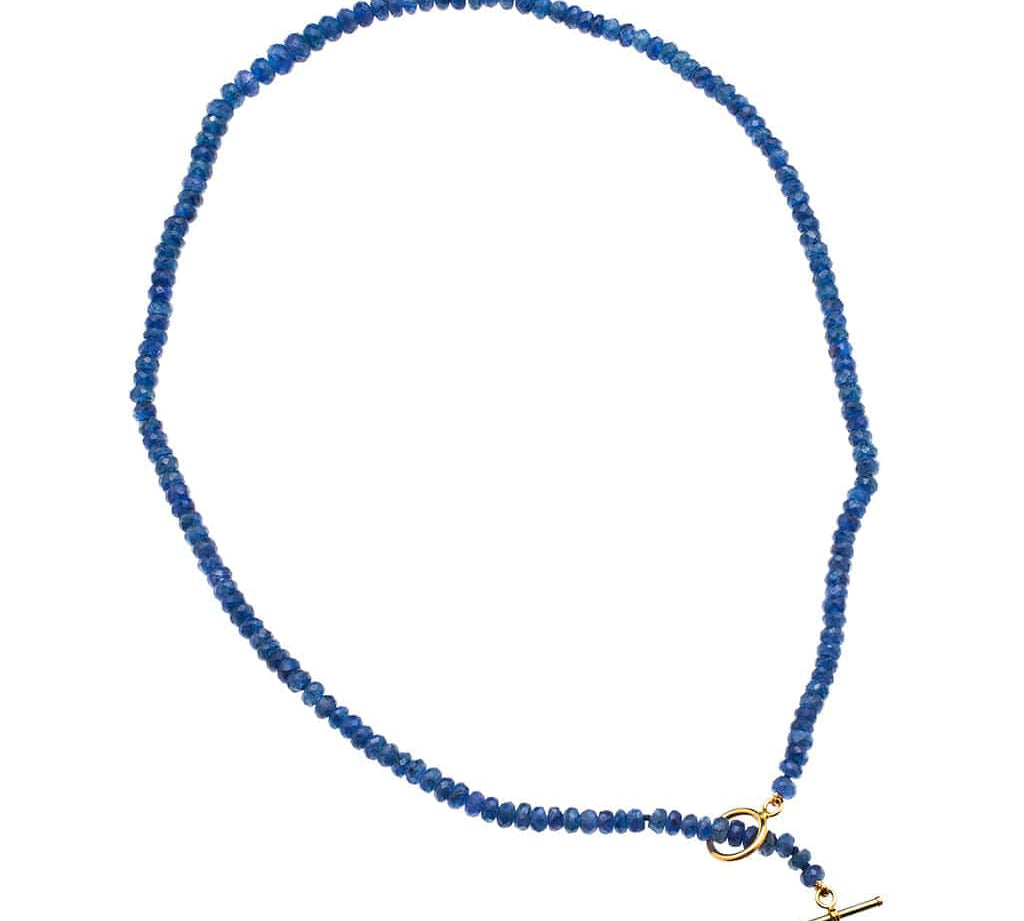 Necklaces 16" Sapphire Beads & 14K w/ Toggle Clasp