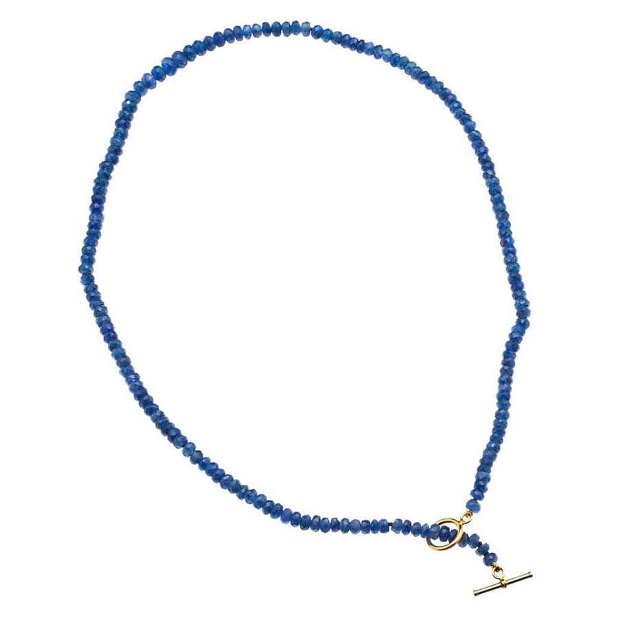 Necklaces 16" Sapphire Beads & 14K w/ Toggle Clasp