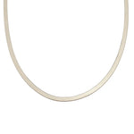 Necklaces 16" / White Gold / 14K 14K & 18K Gold Herringbone Chain Necklace 5mm