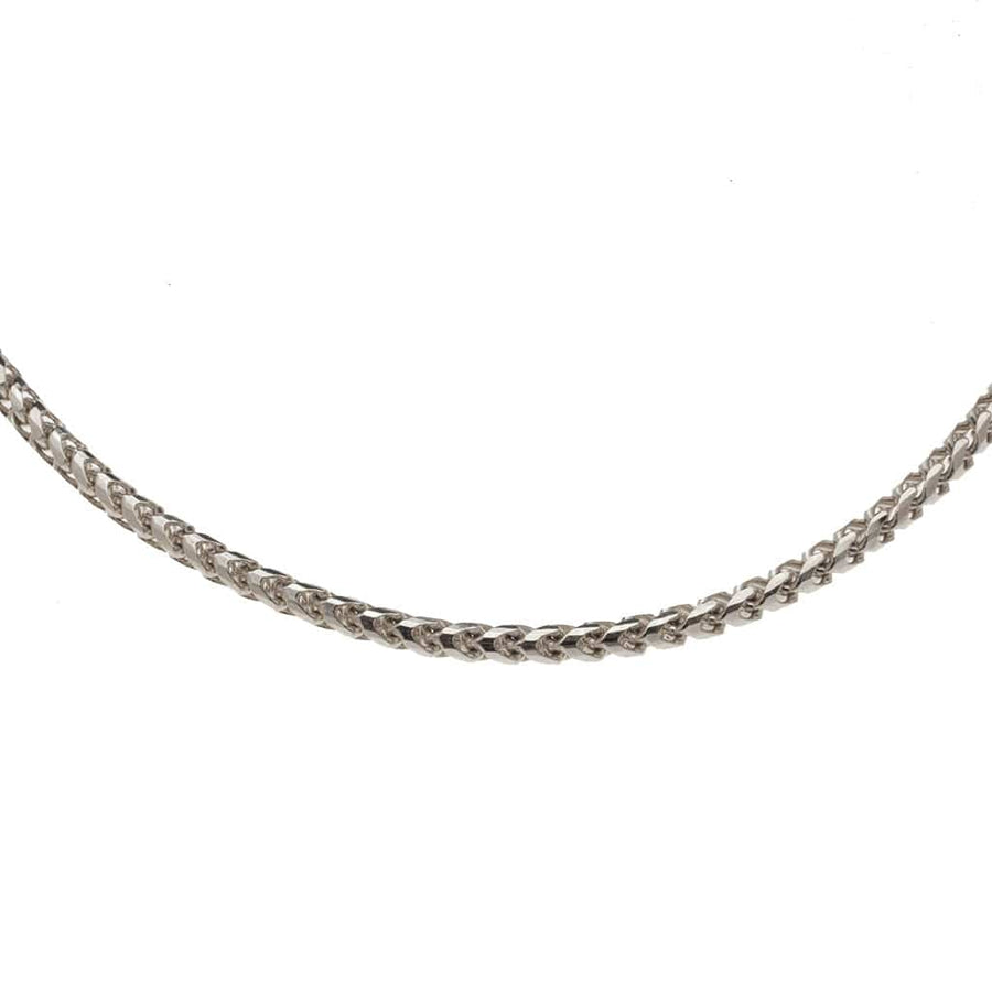 Necklaces 16" / White Gold / 14K 14K & 18K Gold Large Franco Diamond Cut Chain Necklace 3mm