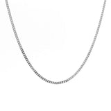 Necklaces 16" / White Gold / 14K 14K and 18K Solid Gold Mini Cuban Link Chain Necklace 1.5 mm