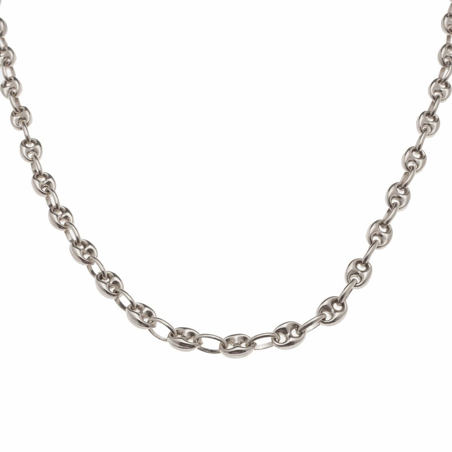 Necklaces 16" / White Gold 14K Gold Anchor Chain Necklace 5mm
