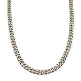 Necklaces 16" / White Gold 14K Gold Flat Cuban Link Necklace 6.5mm