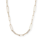Necklaces 16" / White Gold Medium 14K Gold Paper Clip Necklace 3.1mm
