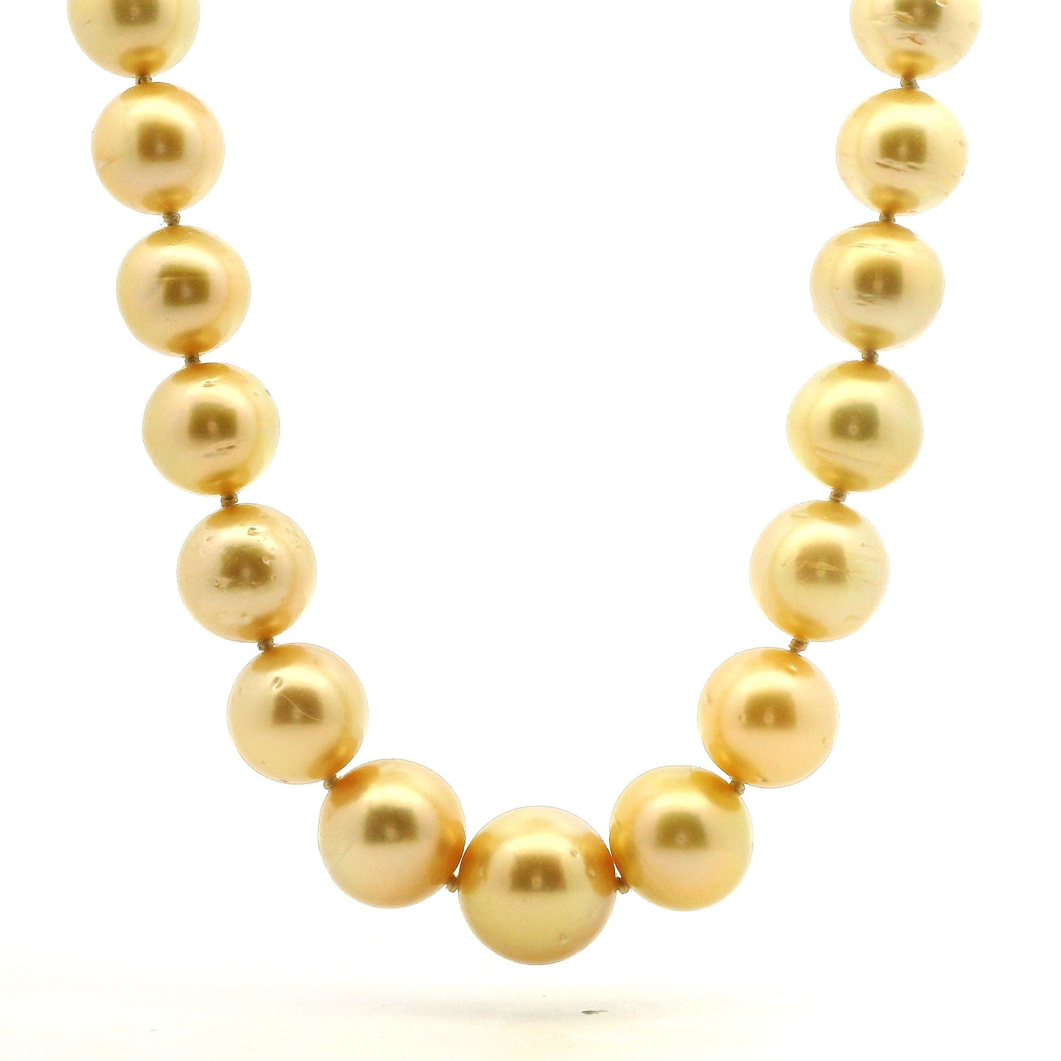 Necklaces 16" With One Pave DIamond Connector South Sea Champagne Pearl Strand Necklace