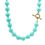 Necklaces 16" With One Toggle CLasp Turquoise Blue Beaded Strand Necklace