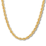 Necklaces 16" / yellow 14K Gold Large Rope Chain Necklace 3mm
