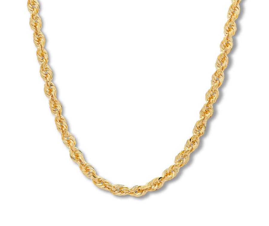 Necklaces 16" / yellow 14K Gold Large Rope Chain Necklace 3mm