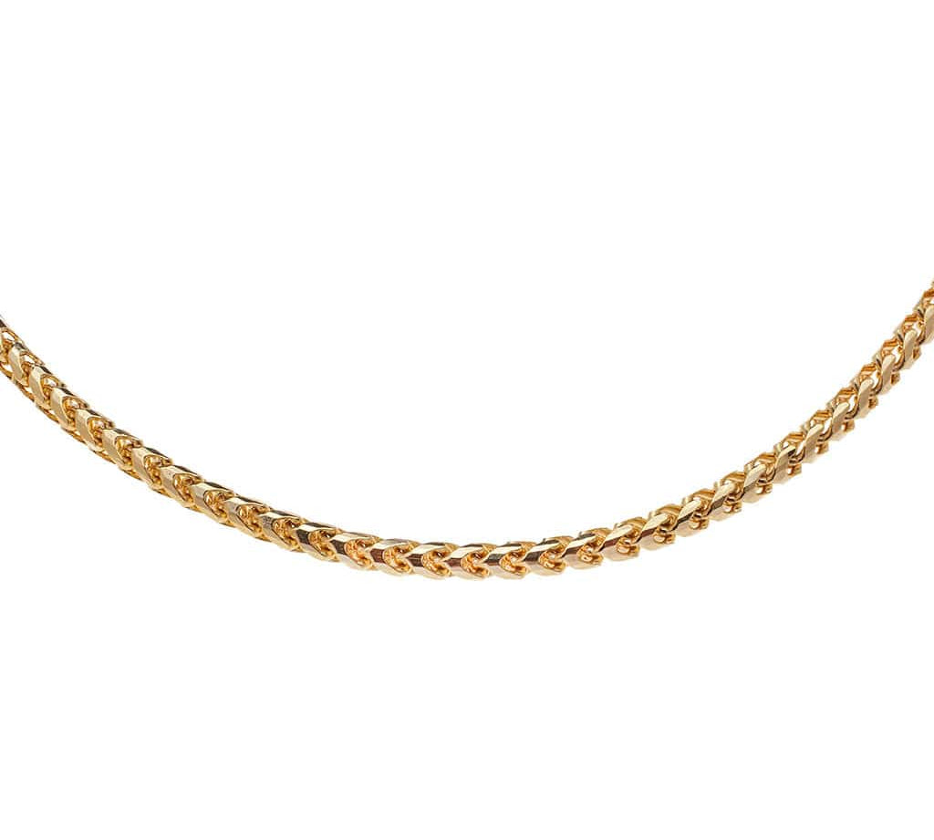 Necklaces 16" / Yellow Gold / 14K 14K & 18K Gold Extra Large Franco Diamond Cut Chain Necklace 4.5mm and up