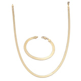 Necklaces 16" / Yellow Gold / 14K 14K & 18K Gold Herringbone Chain Necklace 5mm