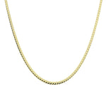 Necklaces 16" / Yellow Gold / 14K 14K and 18K Solid Gold Small Cuban Link Chain Necklace 2.0 mm