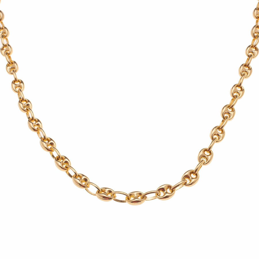 Necklaces 16" / Yellow Gold 14K Gold Anchor Chain Necklace 5mm