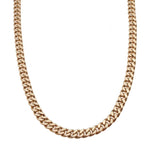 Necklaces 16" / Yellow Gold 14K Gold Flat Cuban Link Necklace 6.5mm