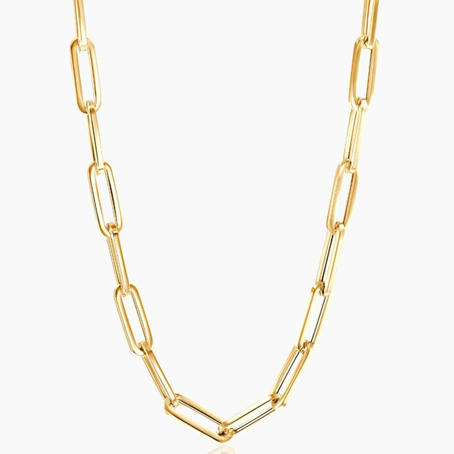 Necklaces 16" / Yellow Gold 14K Gold Large Gold Paper Clip Necklace 4.2mm
