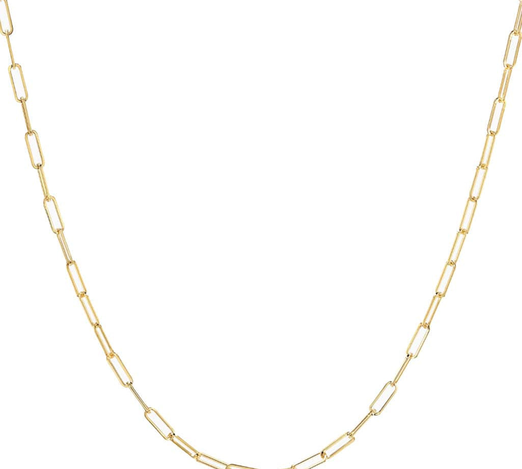 Necklaces 16" / Yellow Gold 14K Gold Small Paper Clip Necklace 2.0mm
