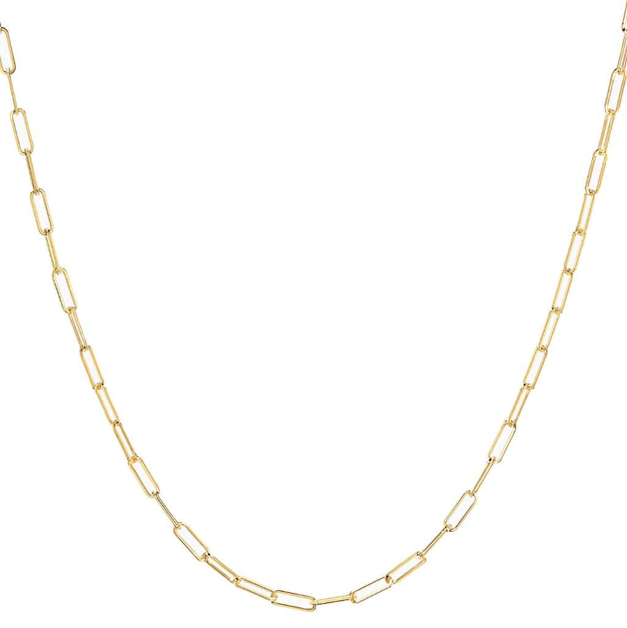Necklaces 16" / Yellow Gold 14K Gold Small Paper Clip Necklace 2.0mm