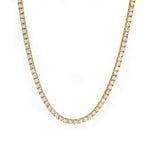 Necklaces 16" / Yellow Gold / 14K Large 14K Gold and Diamond Tennis Necklace 4-Prong Setting