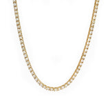 Necklaces 16" / Yellow Gold / 14K Large 14K Gold and Diamond Tennis Necklace 4-Prong Setting