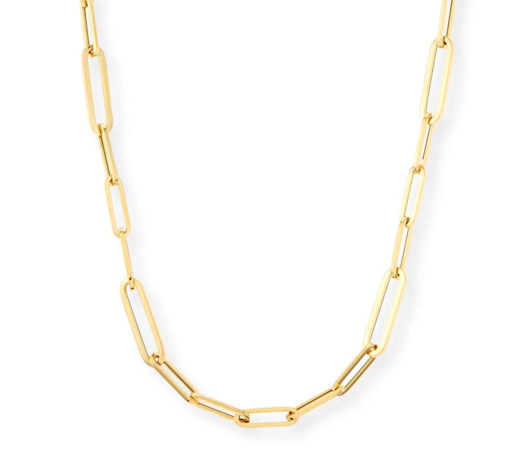 Necklaces 16" / Yellow Gold Medium 14K Gold Paper Clip Necklace 3.1mm