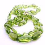 Necklaces 36" Peridot Strands With Pave Diamonds