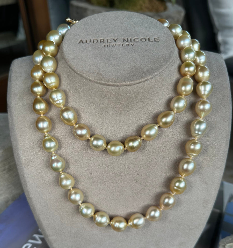 Necklaces 37" South Sea Champagne Pearl Strand Necklace