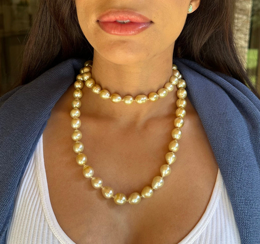 Necklaces 37" South Sea Champagne Pearl Strand Necklace