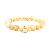 Necklaces 7" 14K Gold And Diamond Lock Golden Mother Of Pearl Beaded Bracelet