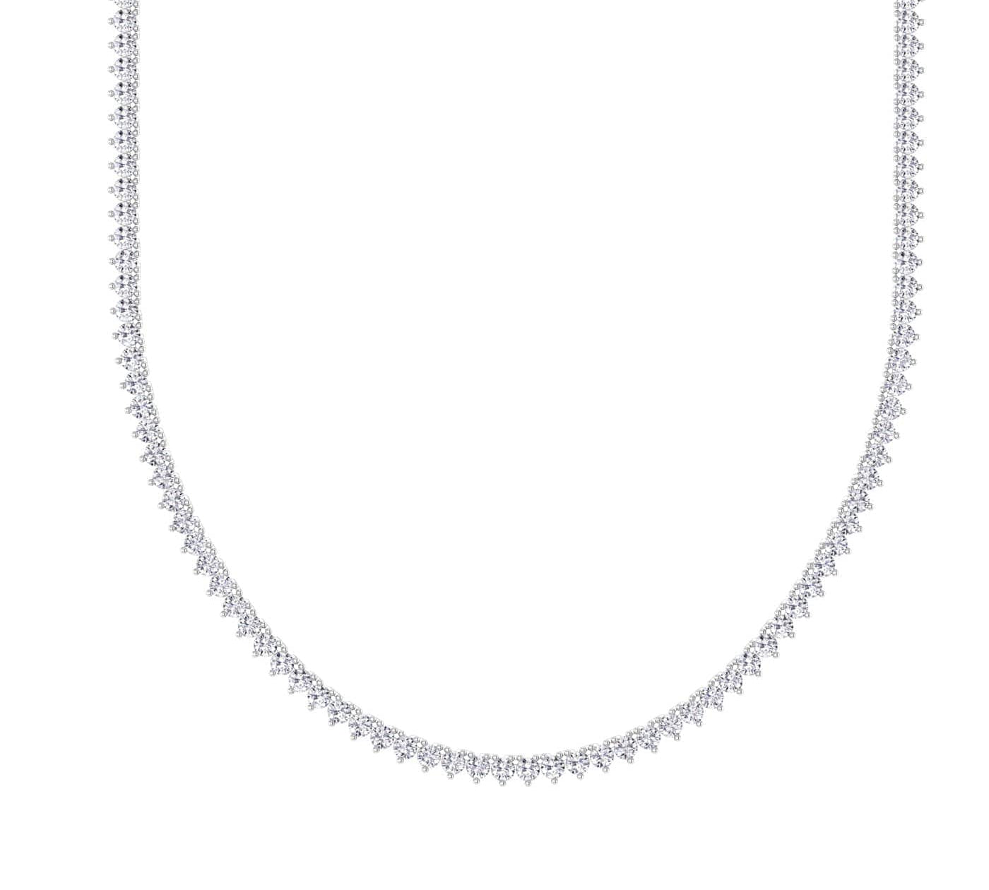 Necklaces 7.5 / White Gold / 14K 14K & 18K Gold and Diamond Tennis Necklace 3-Prong Setting, Straight, Lab Grown 7.5ct