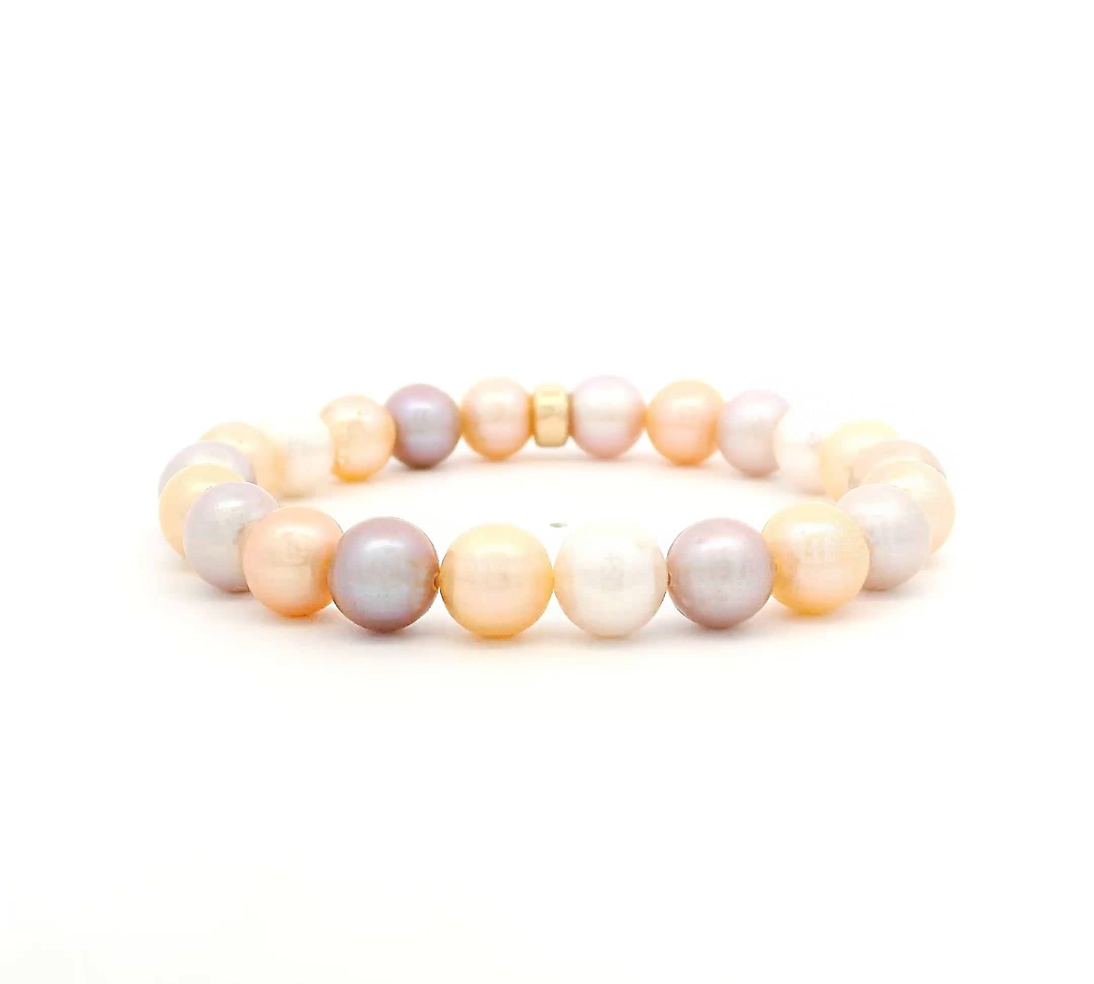 Necklaces 7" Natural Pink To White Pearl Beaded Bracelet