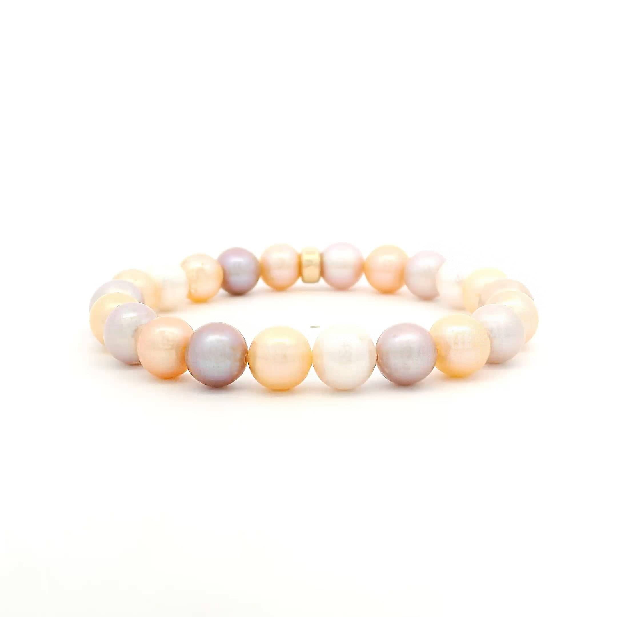 Necklaces 7" Natural Pink To White Pearl Beaded Bracelet