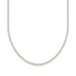 Necklaces 8.5 / Yellow Gold / 14K Copy of 14K & 14K & 18K Gold and Diamond Tennis Necklace Graduated 3-Prong Setting, Lab Grown, 20 cts