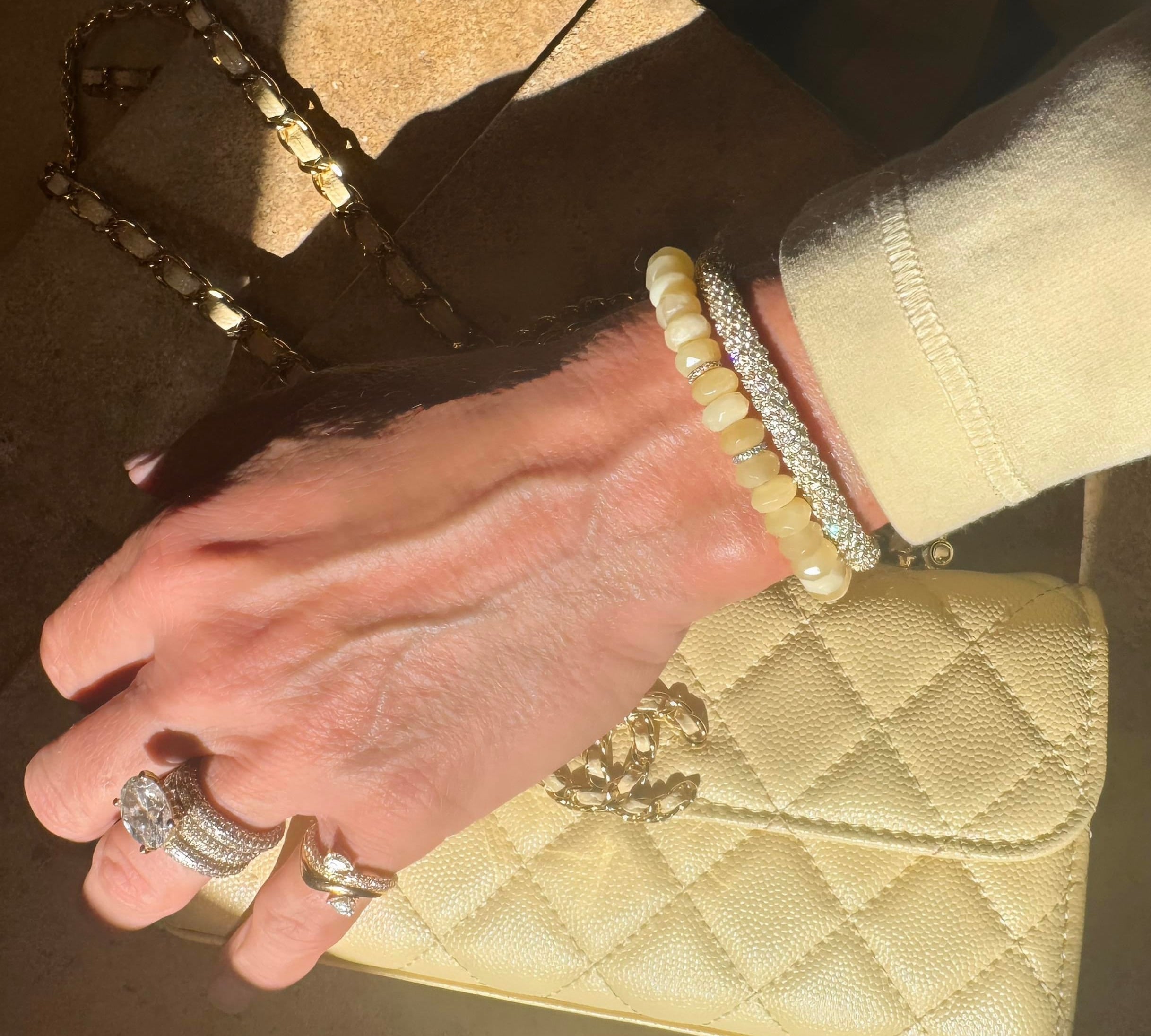 Necklaces Better Yellow Jade And Diamond Beaded Bracelet