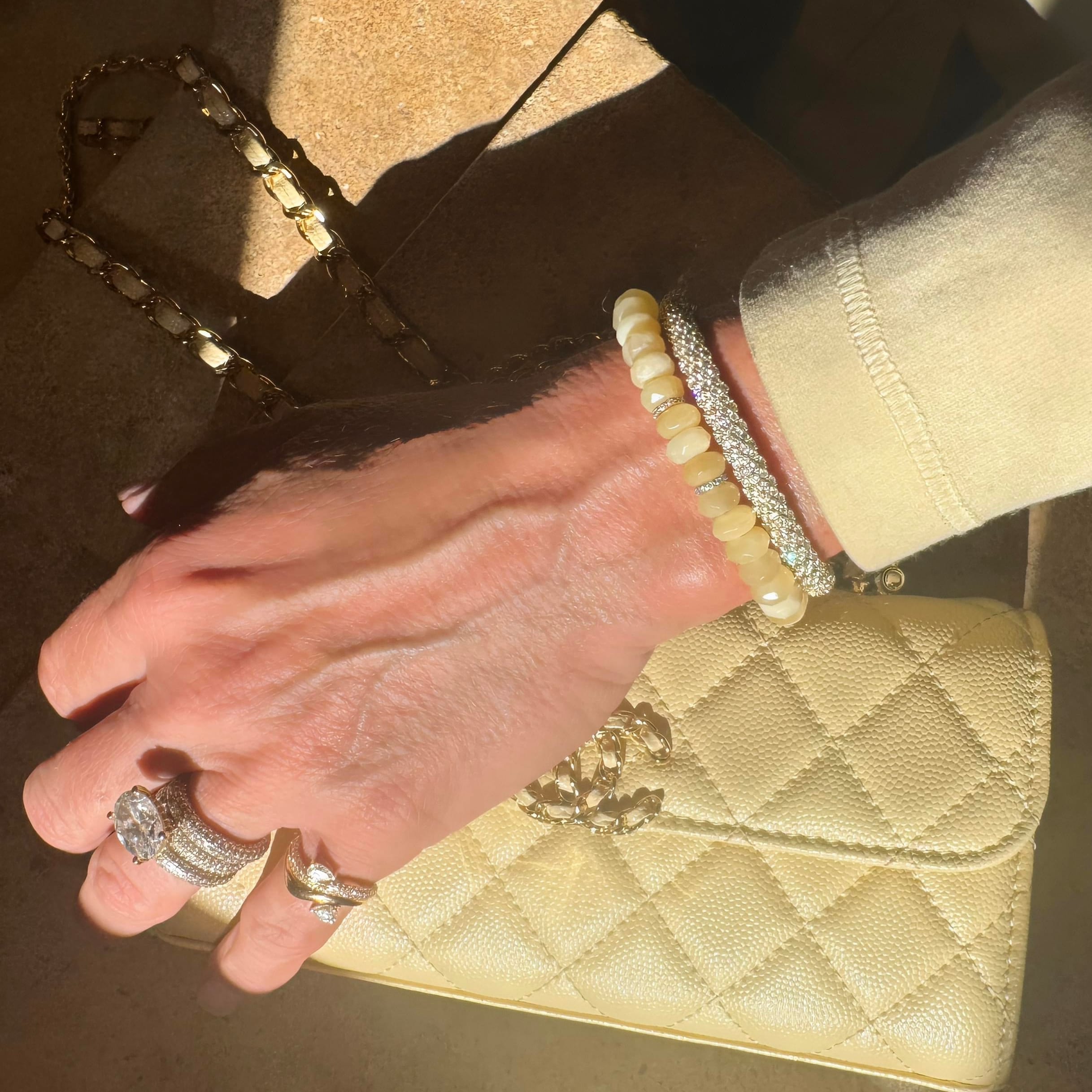 Necklaces Better Yellow Jade And Diamond Beaded Bracelet