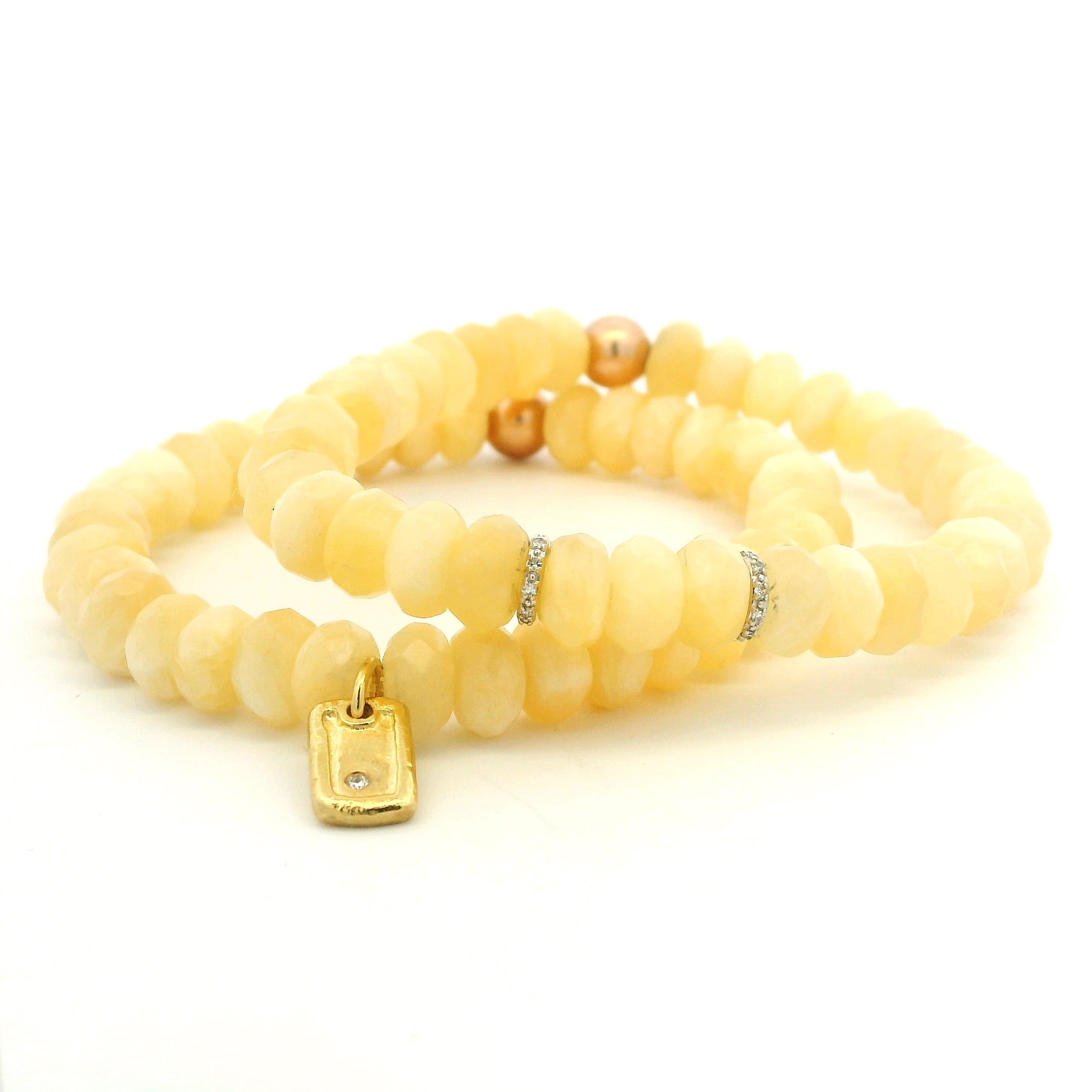 Necklaces Better Yellow Jade And Diamond Beaded Bracelet