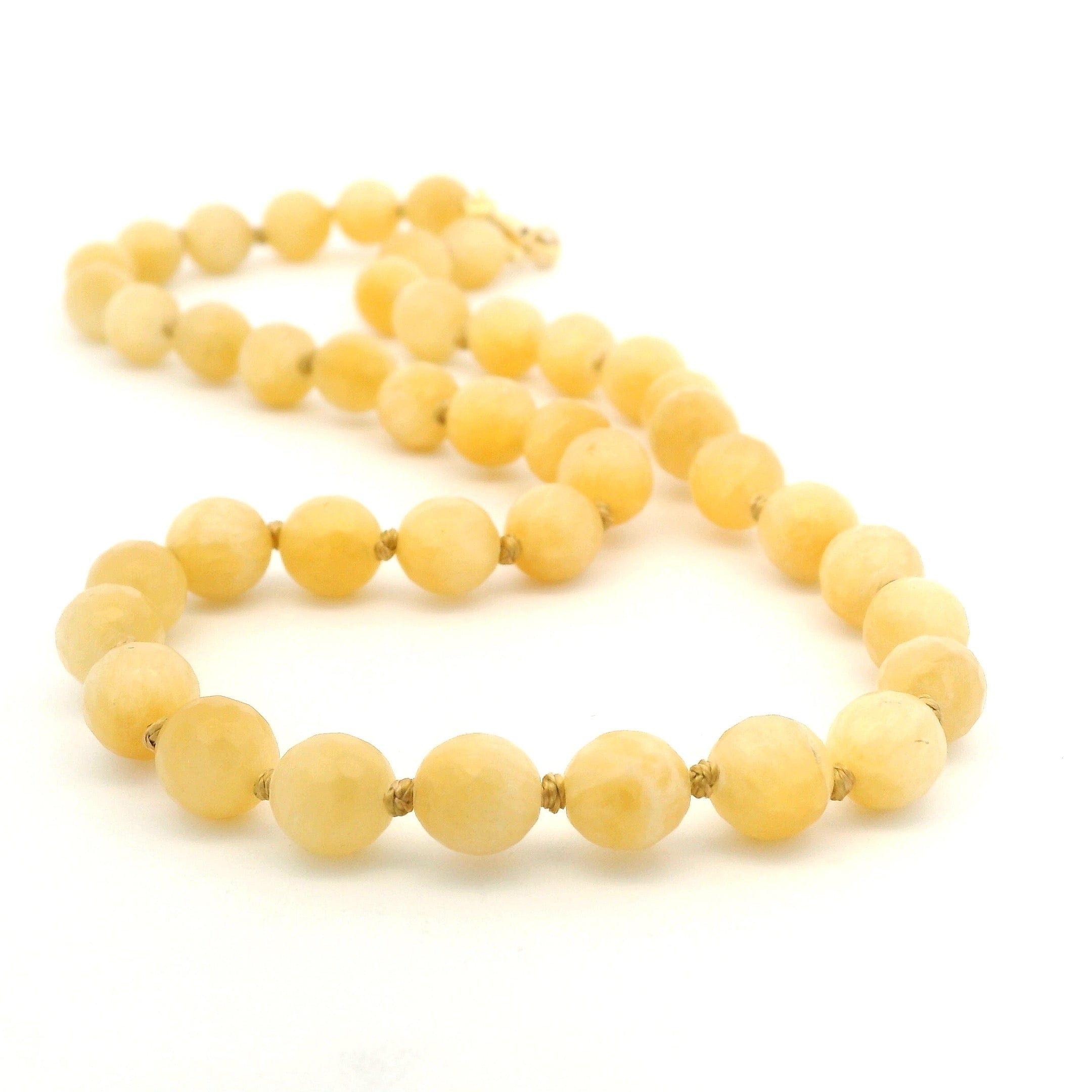 Necklaces Butter Yellow Honey Jade Beaded Necklace