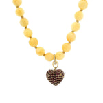Necklaces Butter Yellow Honey Jade Beaded Necklace
