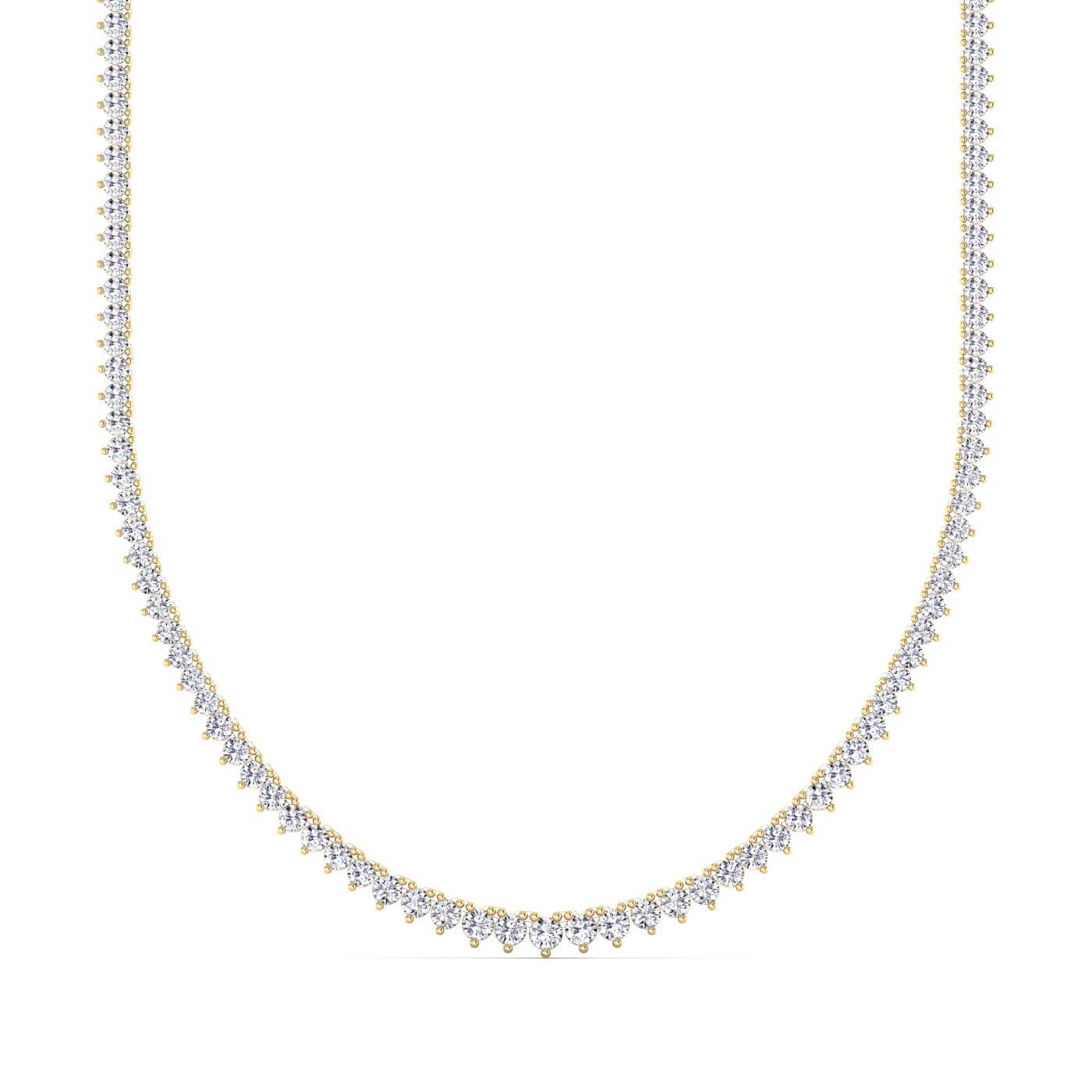 Necklaces Copy of 14K & 14K & 18K Gold and Diamond Tennis Necklace Graduated 3-Prong Setting, Lab Grown, 20 cts