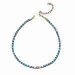 Necklaces Copy of 14K & 18K Gold East West Alternating Blue Topaz & Diamond Necklace