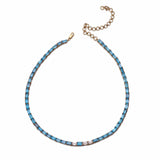 Necklaces Copy of 14K & 18K Gold East West Alternating Blue Topaz & Diamond Necklace