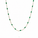 Necklaces Emerald Green Emerald Green Enamel Beaded Link Necklace