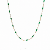 Necklaces Emerald Green Emerald Green Enamel Beaded Link Necklace