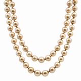 Necklaces Golden Bronze Double or Single Pearl Strand Necklace, 12-13 mm, 38"