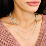 Necklaces Large 14K Gold and Diamond Tennis Necklace 4-Prong Setting